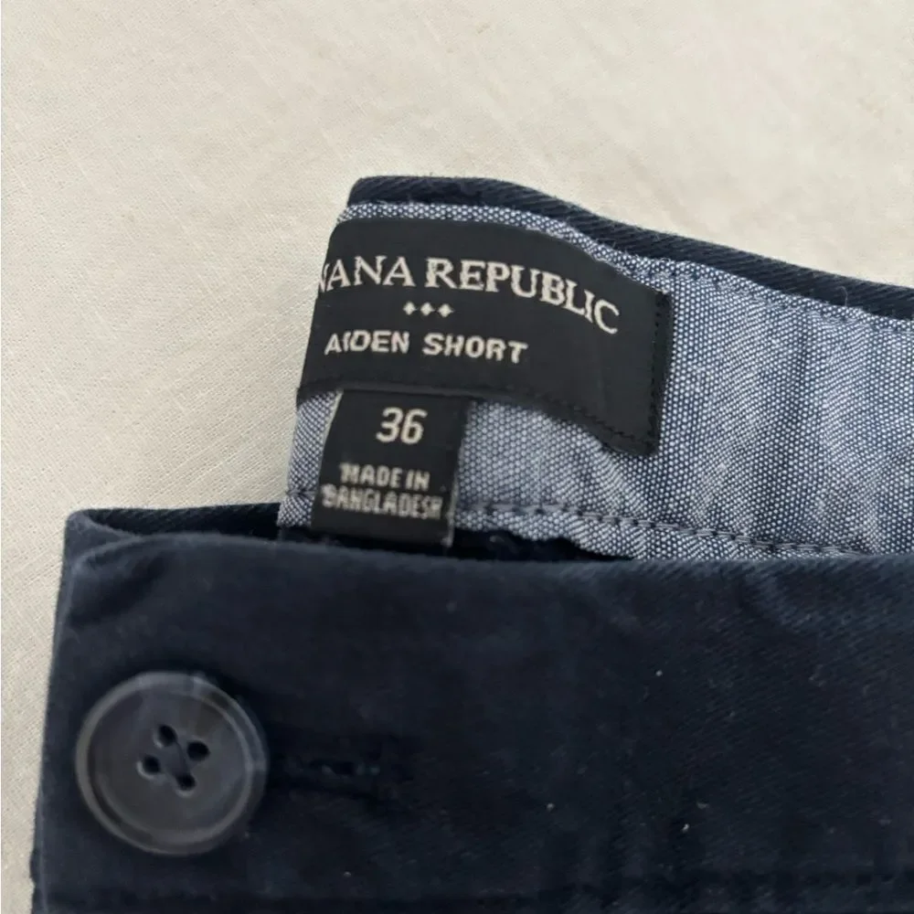 Banana Republic Aiden Navy Blue Flat Front Shorts